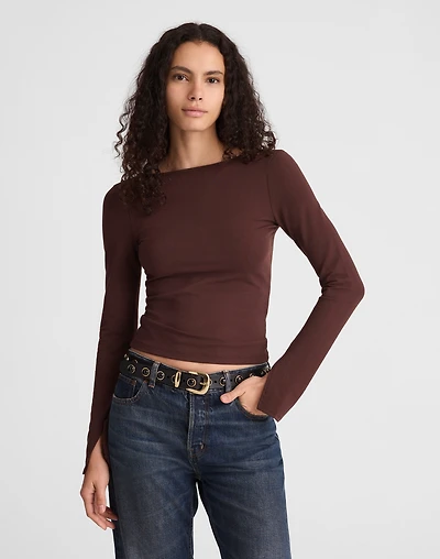 Long-Sleeve Scoopback Tee | Madewell