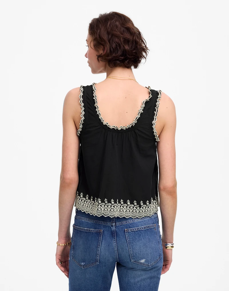 Embroidered Scalloped Tank | Madewell