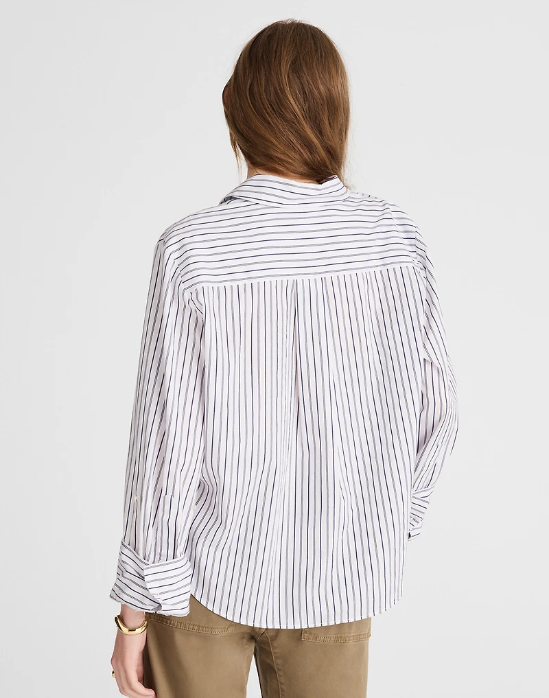Easy Y-Neck Button-Up Shirt