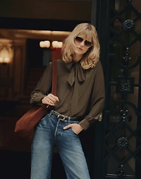 Tie-Neck Long-Sleeve Top | Madewell