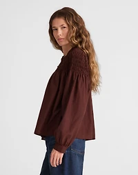 Smocked Top Cotton-Silk Blend | Madewell
