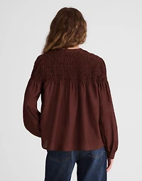 Smocked Top Cotton-Silk Blend | Madewell
