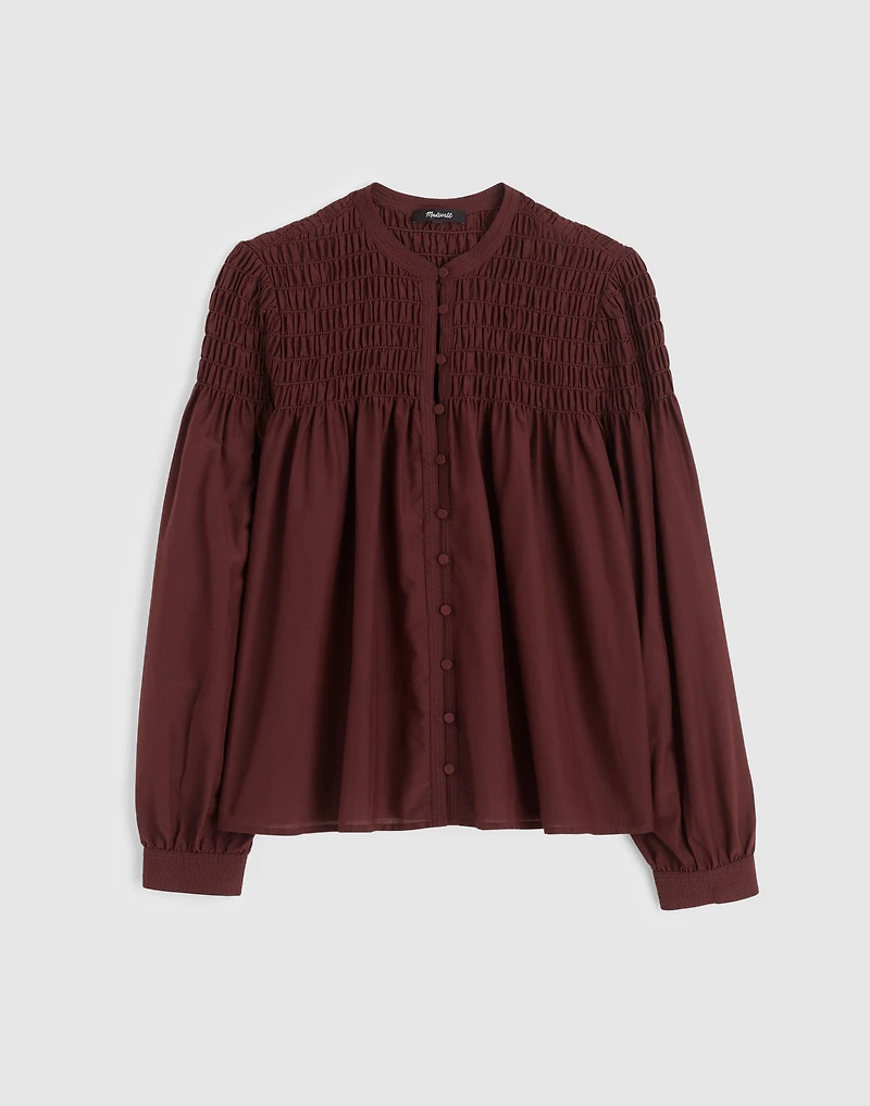 Smocked Top Cotton-Silk Blend | Madewell