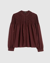 Smocked Top Cotton-Silk Blend | Madewell
