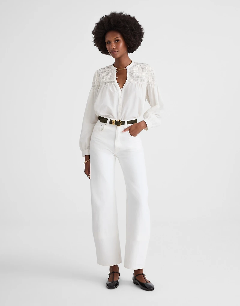 Smocked Top in Cotton-Silk Blend | Madewell