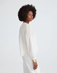 Smocked Top in Cotton-Silk Blend | Madewell