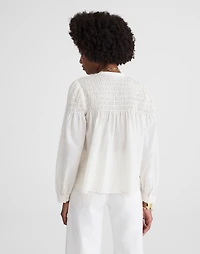 Smocked Top in Cotton-Silk Blend | Madewell
