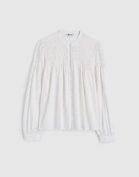 Smocked Top in Cotton-Silk Blend | Madewell