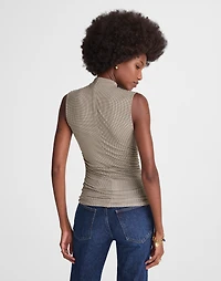 Ruched Mockneck Tank Houndstooth | Madewell