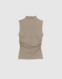 Ruched Mockneck Tank Houndstooth | Madewell