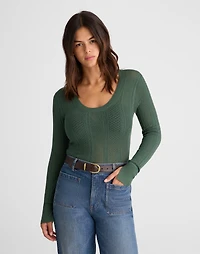 The Signature Knit Lace-Stitch Sweater | Madewell