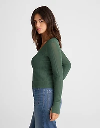 The Signature Knit Lace-Stitch Sweater | Madewell