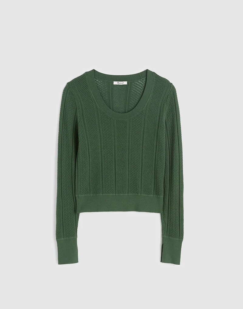 The Signature Knit Lace-Stitch Sweater | Madewell
