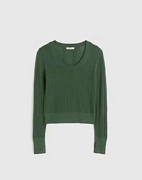 The Signature Knit Lace-Stitch Sweater | Madewell