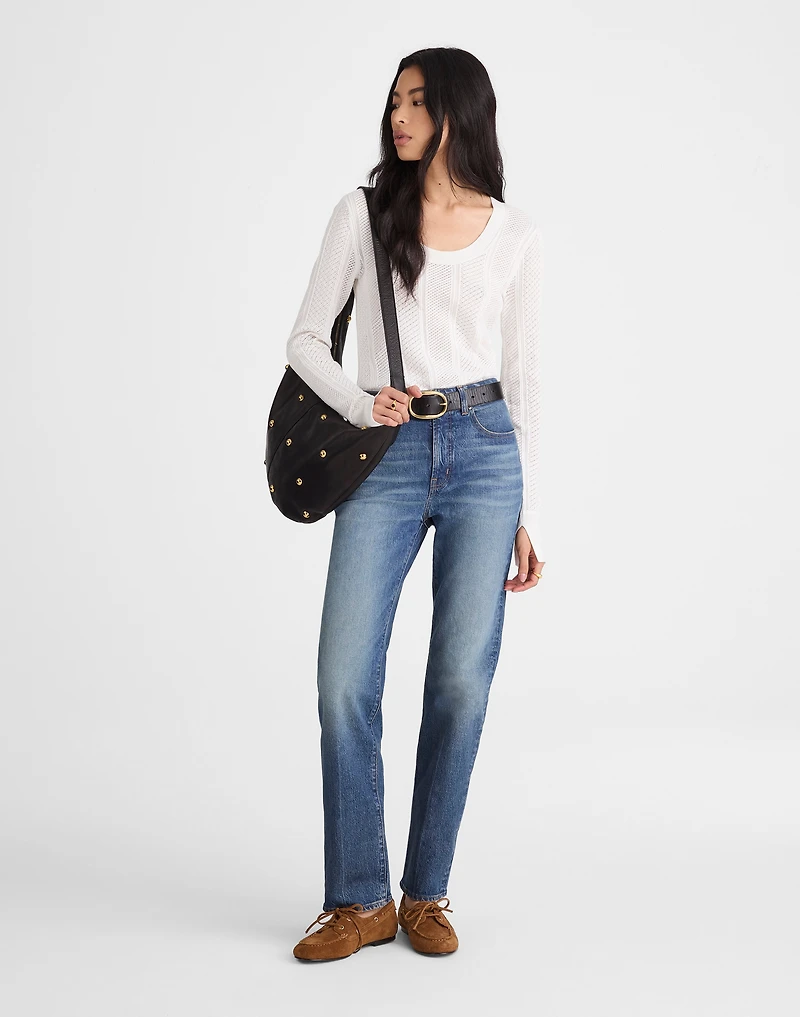 The Signature Knit Lace-Stitch Sweater | Madewell