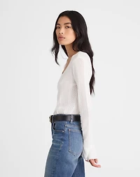 The Signature Knit Lace-Stitch Sweater | Madewell