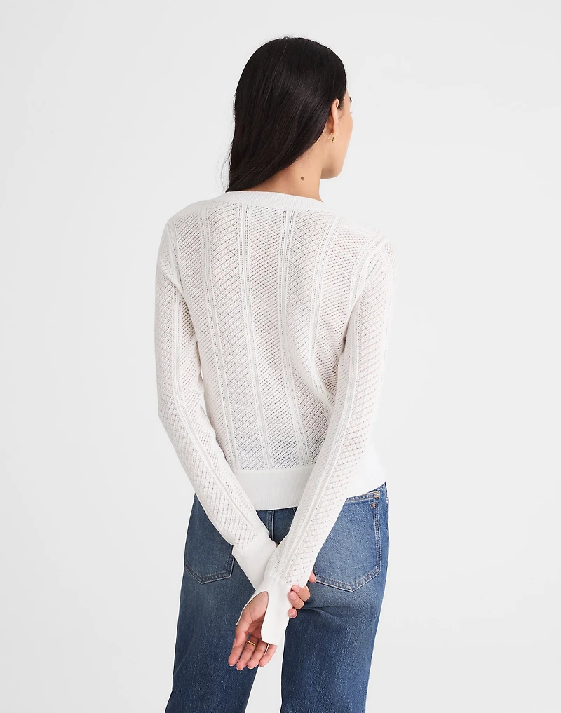 The Signature Knit Lace-Stitch Sweater | Madewell