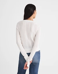 The Signature Knit Lace-Stitch Sweater | Madewell