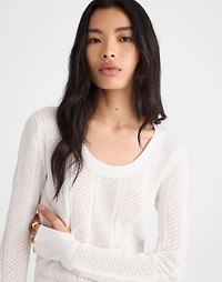 The Signature Knit Lace-Stitch Sweater | Madewell
