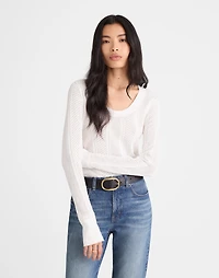 The Signature Knit Lace-Stitch Sweater | Madewell