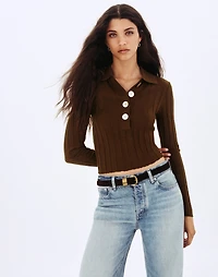 Ribbed Polo Sweater | Madewell