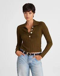 Ribbed Polo Sweater | Madewell