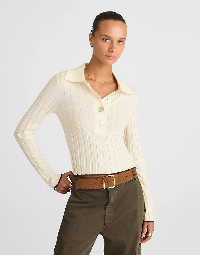 Ribbed Polo Sweater | Madewell