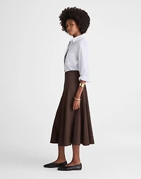 Paneled Midi Skirt in Cotton-Blend Twill | Madewell