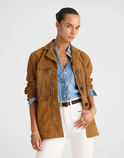 Fringe Shirt-Jacket Suede | Madewell