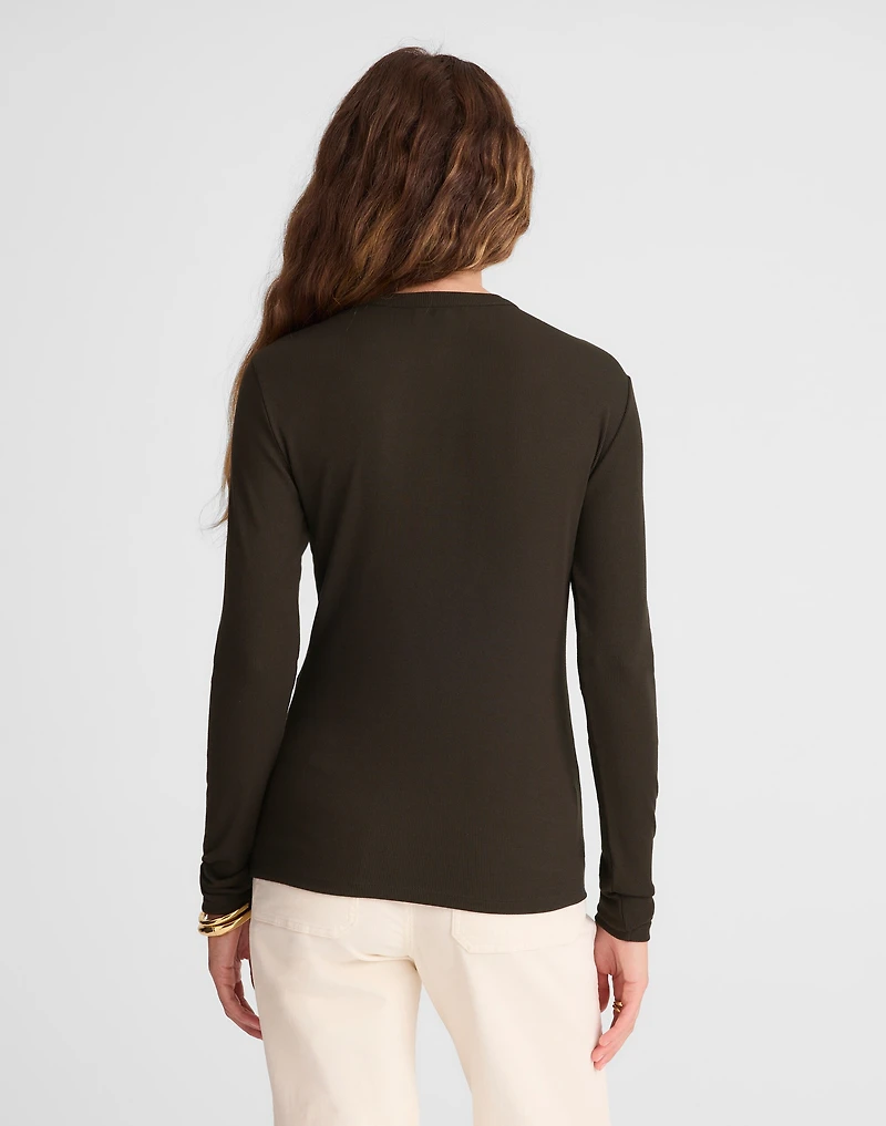 Ribbed Button Crewneck Tee | Madewell