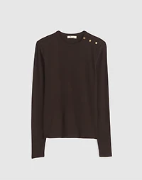 Ribbed Button Crewneck Tee | Madewell