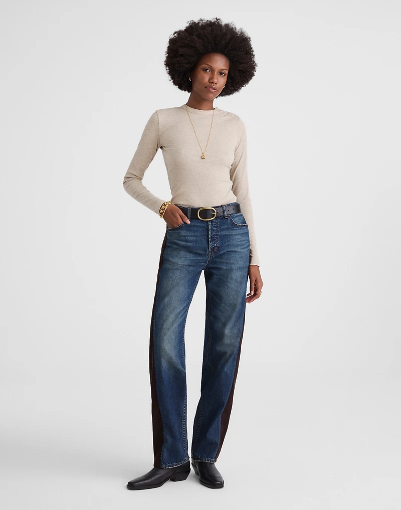 Ribbed Button Crewneck Tee | Madewell