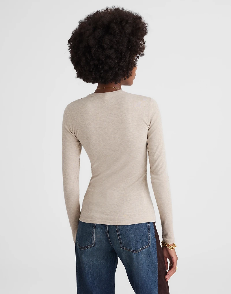 Ribbed Button Crewneck Tee | Madewell