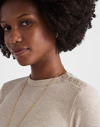 Ribbed Button Crewneck Tee | Madewell