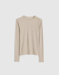 Ribbed Button Crewneck Tee | Madewell