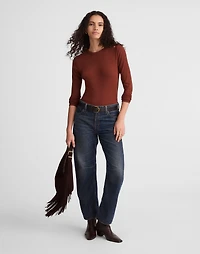 Ribbed Button Crewneck Tee | Madewell