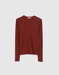 Ribbed Button Crewneck Tee | Madewell