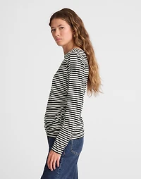 Ruched Crewneck Long-Sleeve Tee Soft Slub | Madewell