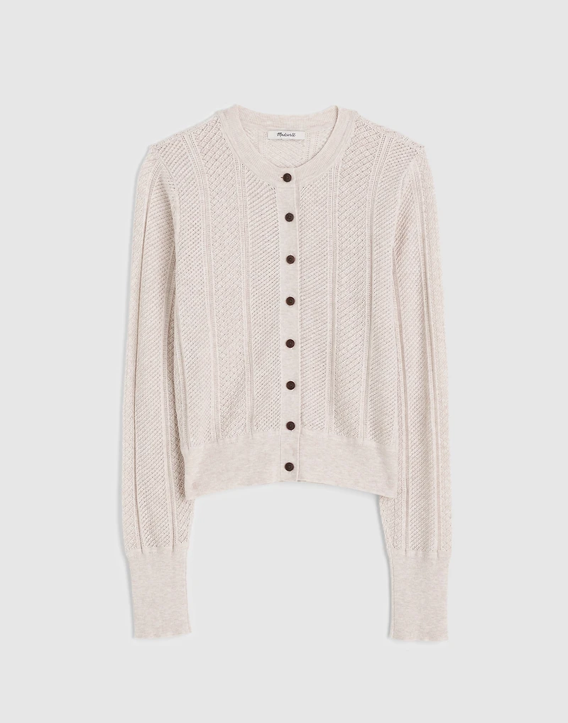 The Signature Knit Pointelle Cardigan | Madewell