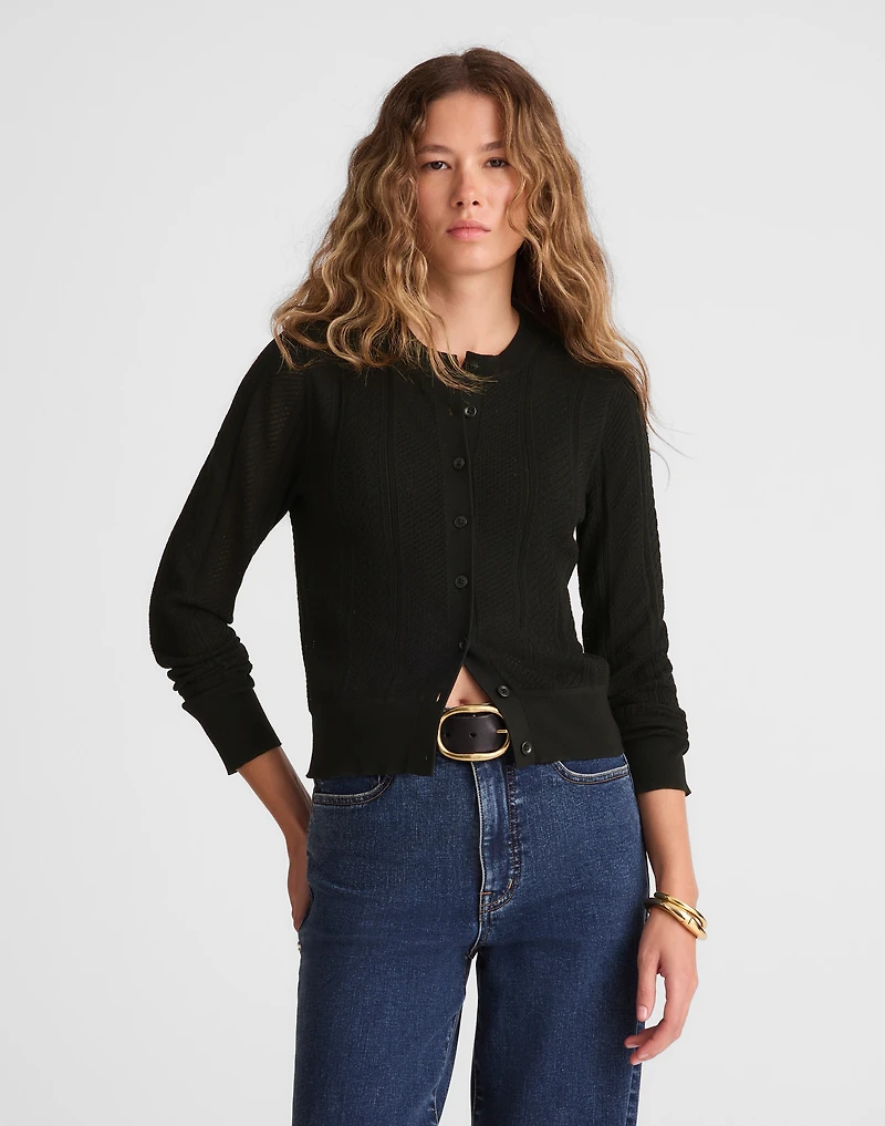 The Signature Knit Pointelle Cardigan | Madewell