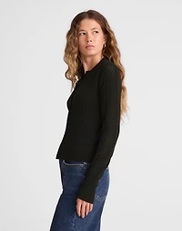 The Signature Knit Pointelle Cardigan | Madewell