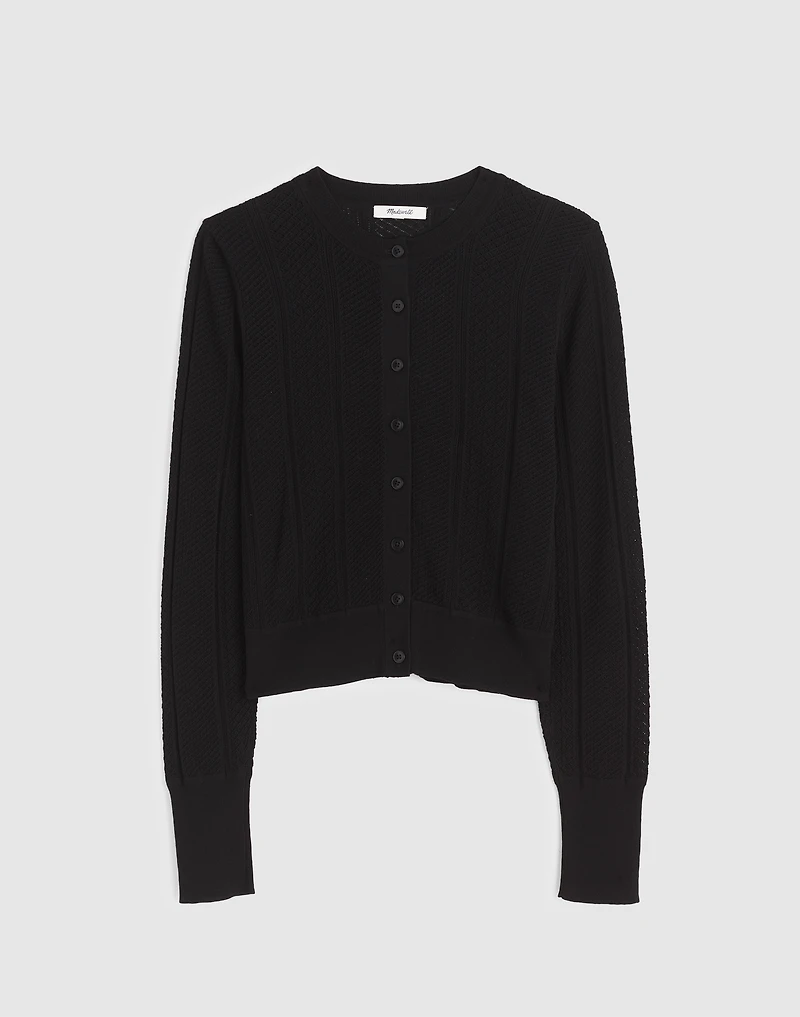 The Signature Knit Pointelle Cardigan | Madewell