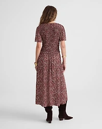 Zip-Front Flutter-Sleeve Midi Dress in Floral | Madewell