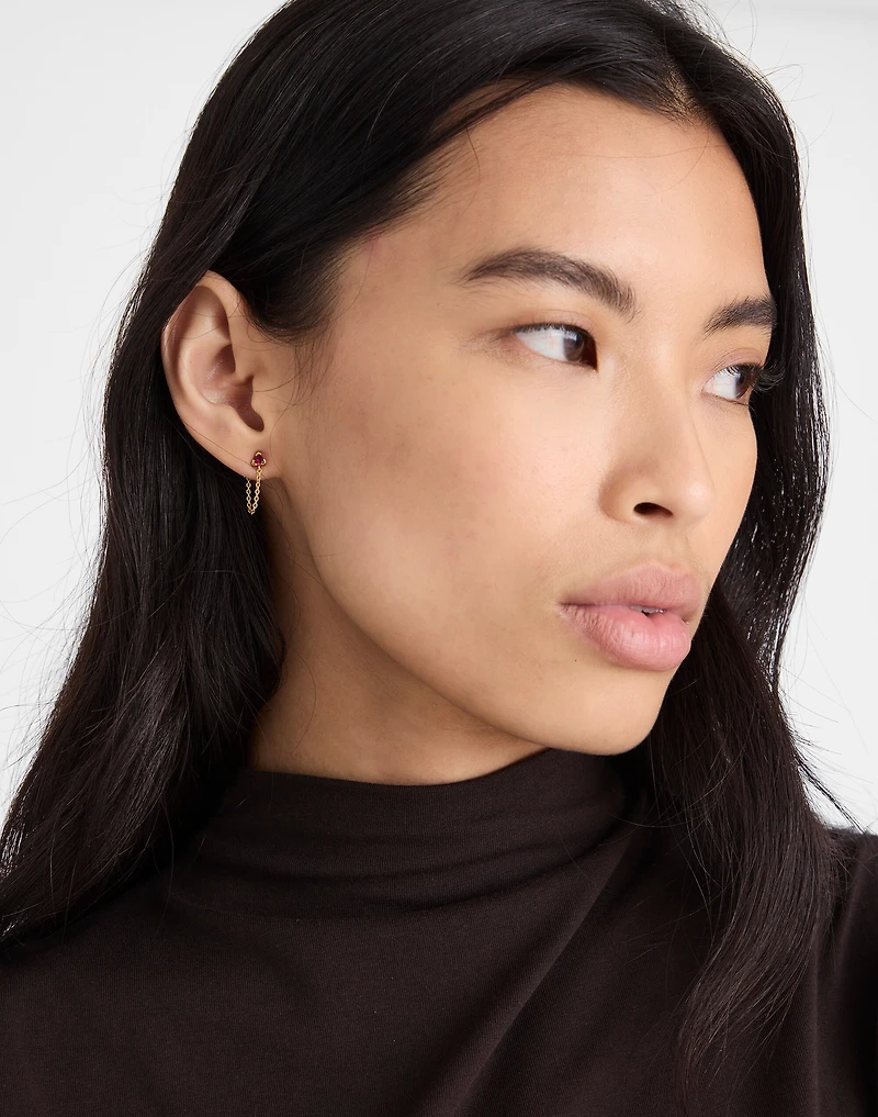 Demi-Fine Crystal Chain Stud Earrings | Madewell