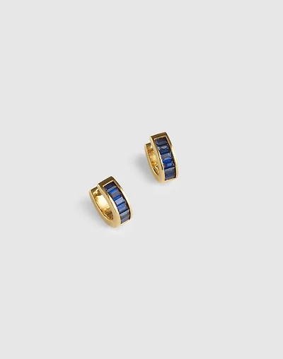 Demi-Fine Baguette Crystal Huggie Hoop Earrings | Madewell