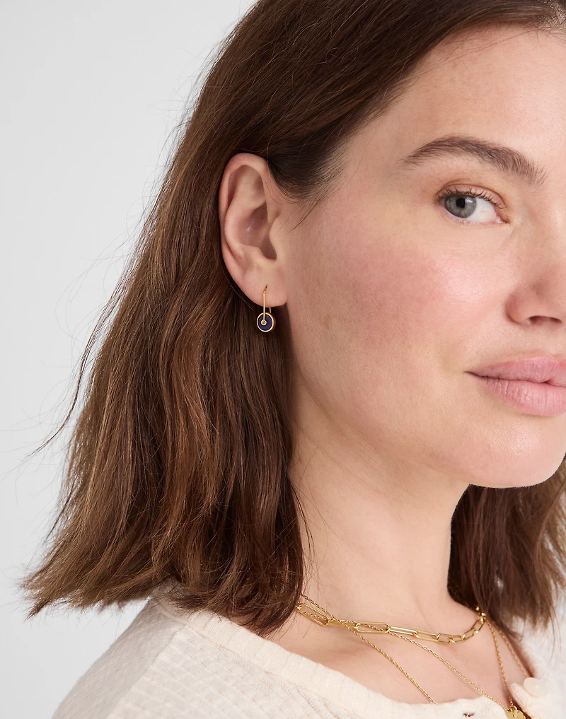 Stone Inlay Coin Earrings | Madewell
