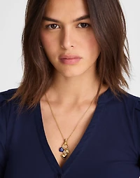 Lapis Heart Charm Long Necklace | Madewell