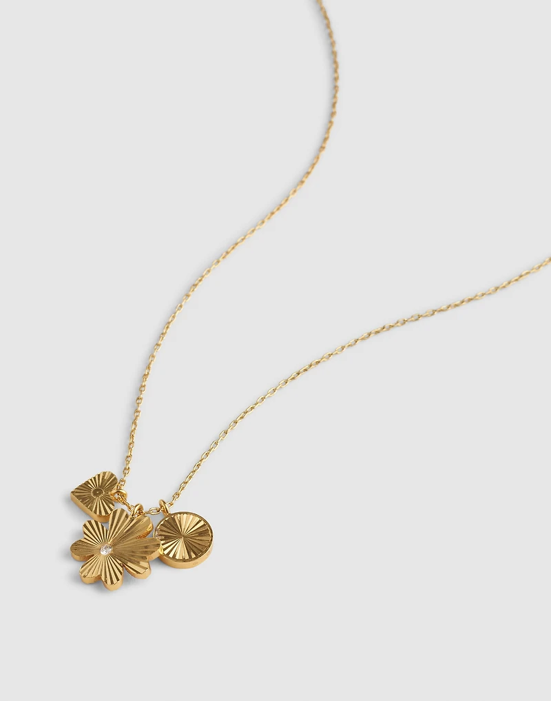 Engine Turned Cluster Charm Necklace | Madewell