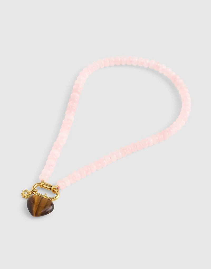 Semiprecious Beaded Heart Charm Necklace | Madewell
