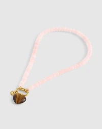Semiprecious Beaded Heart Charm Necklace | Madewell